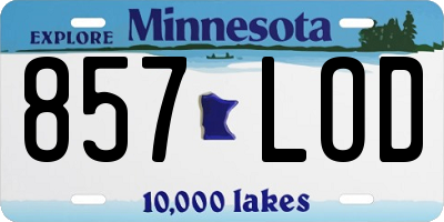 MN license plate 857LOD