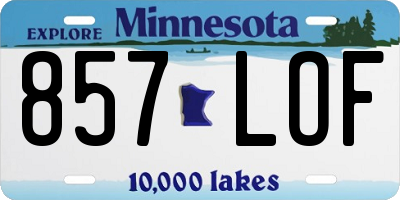 MN license plate 857LOF