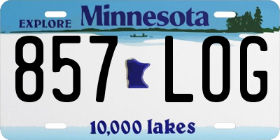 MN license plate 857LOG