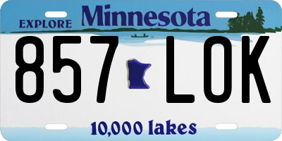 MN license plate 857LOK