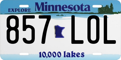 MN license plate 857LOL