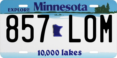 MN license plate 857LOM