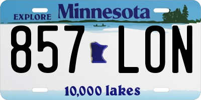 MN license plate 857LON
