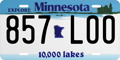 MN license plate 857LOO