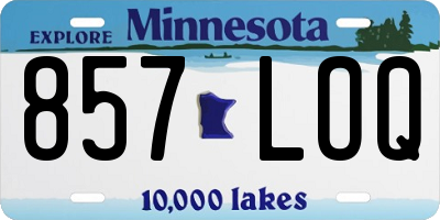 MN license plate 857LOQ