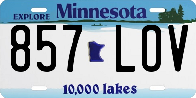 MN license plate 857LOV