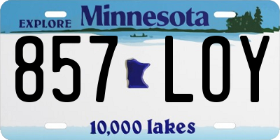 MN license plate 857LOY