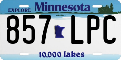 MN license plate 857LPC