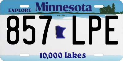 MN license plate 857LPE
