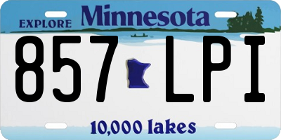 MN license plate 857LPI