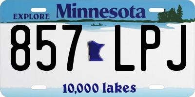 MN license plate 857LPJ