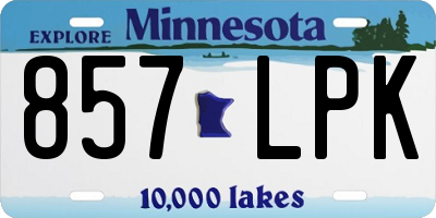 MN license plate 857LPK