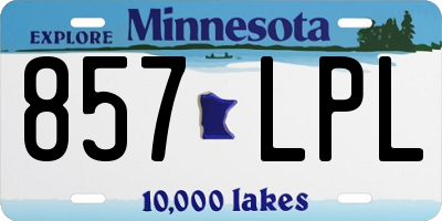 MN license plate 857LPL