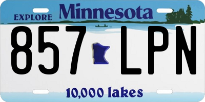 MN license plate 857LPN