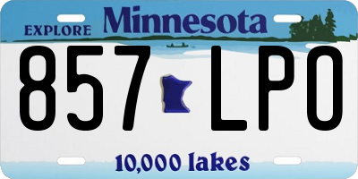 MN license plate 857LPO
