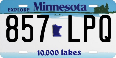 MN license plate 857LPQ