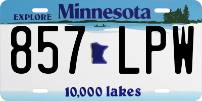 MN license plate 857LPW