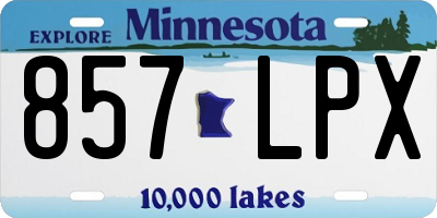 MN license plate 857LPX