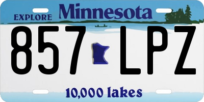 MN license plate 857LPZ