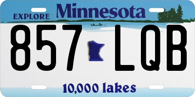 MN license plate 857LQB