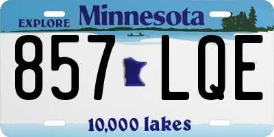 MN license plate 857LQE