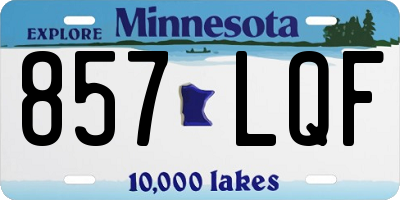 MN license plate 857LQF
