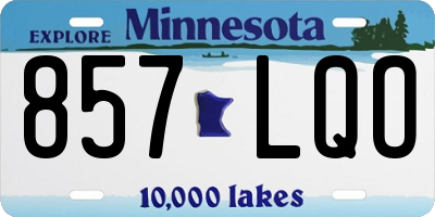 MN license plate 857LQO