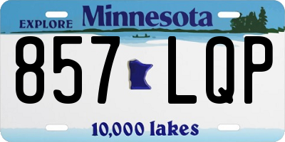 MN license plate 857LQP
