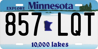 MN license plate 857LQT