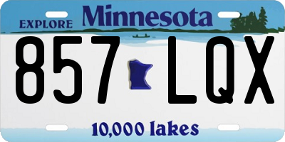 MN license plate 857LQX