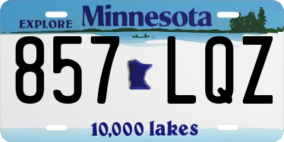 MN license plate 857LQZ