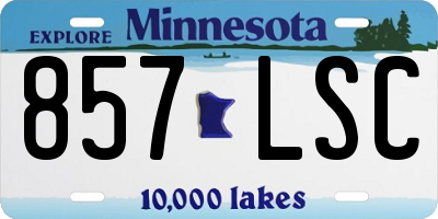 MN license plate 857LSC