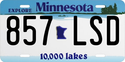 MN license plate 857LSD
