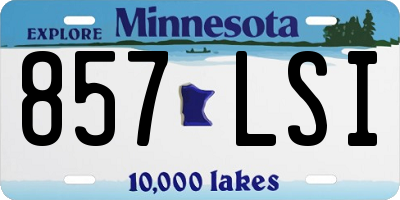MN license plate 857LSI