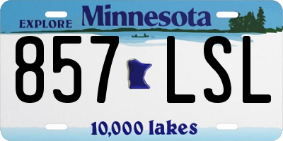 MN license plate 857LSL
