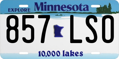 MN license plate 857LSO
