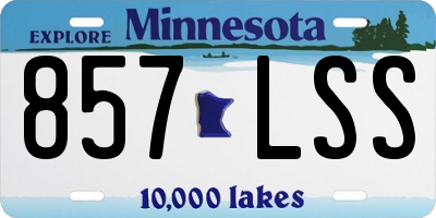MN license plate 857LSS