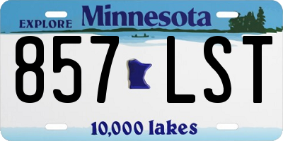 MN license plate 857LST