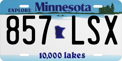 MN license plate 857LSX