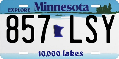 MN license plate 857LSY