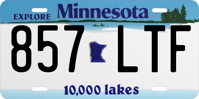 MN license plate 857LTF