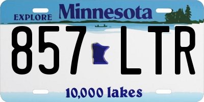 MN license plate 857LTR