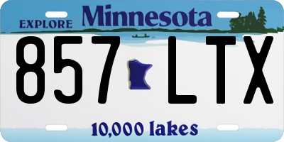MN license plate 857LTX