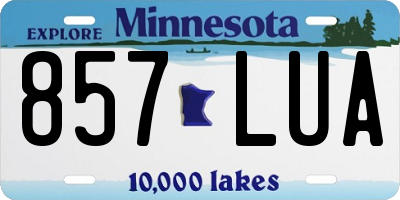 MN license plate 857LUA
