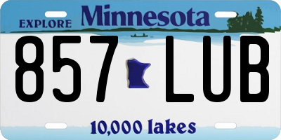 MN license plate 857LUB