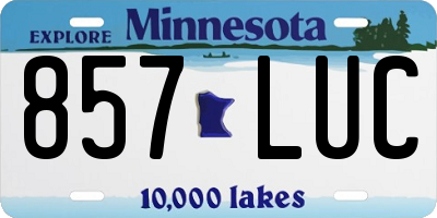 MN license plate 857LUC