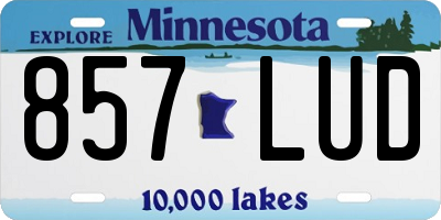 MN license plate 857LUD