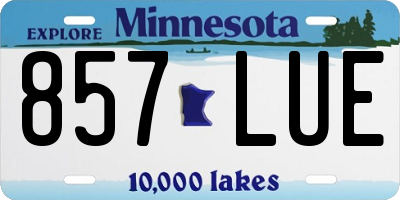MN license plate 857LUE