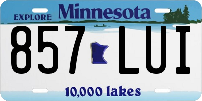MN license plate 857LUI