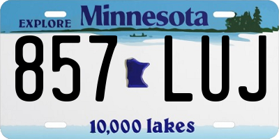 MN license plate 857LUJ